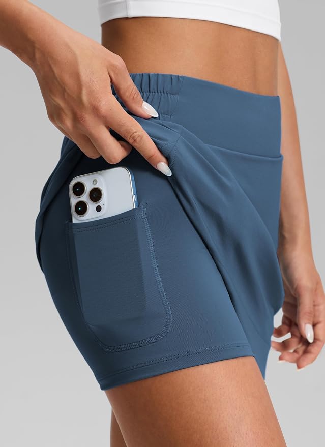 CRZ YOGA High Waisted Dolphin Golf Skirt | Built-in Shorts with Pockets, Quick-dry, Tennis, A Line, Mini, Skort for Women