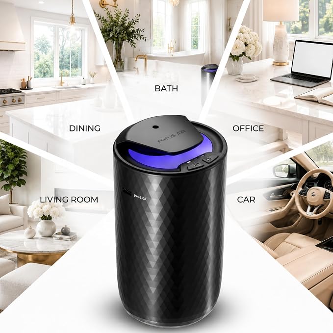 Waterless Essential Oil Diffuser Starter Kit with 15ml French Lavender Oil - Rechargeable Cordless Aromatherapy Machine for Home Bedroom Car Office Travel - 3 Mist Levels - 4 Timer - 24-Hour Battery