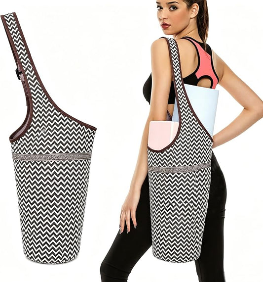 SportsYoga Mat Bag,Large Opening Yoga Mat Carrier for Quick Access,with Large Size Pocket and Zipper Pocket,Thick Mats for Workout,Gym, Pilates