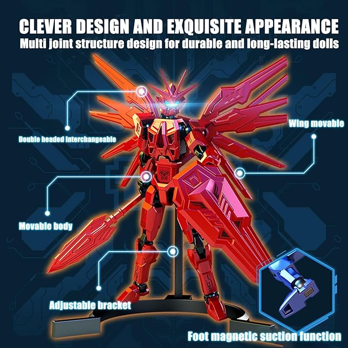 Already Assembled T13 Action Figure 2Pack Sets, 3D Printed Multi-Jointed Movable,Desktop Decorative Toy,Nova 13 Action Figure for Collectors Desktop Decorations (Black Blue)