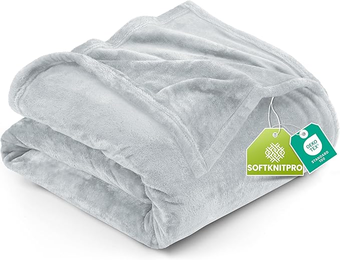 Utopia Bedding Soft Fleece Bed Blanket Twin Size Light Grey (60x80 Inch) | Microfiber Plush Warm Lightweight Breathable Cozy Blanket Anti-Static, All Season Use, Gift for Women and Men