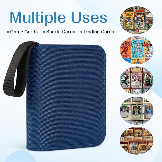 1 Pocket Card Binder–Collectible Trading Card Album,Single Card Holder with 20 Pages,Holds 40 Cards, Side-Loading Mini Binder for TCG,MTG,Sports,Baseball,Football, Small Sports Card Book,Royal Blue