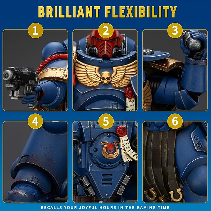 JOYTOY Warhammer 40k Action Figure 1：18 Scale 5.0inch Space Marines Ultramarines Sergeant Gadriel-Collectors Edition Anime Figures for Collectible and Displayable Models