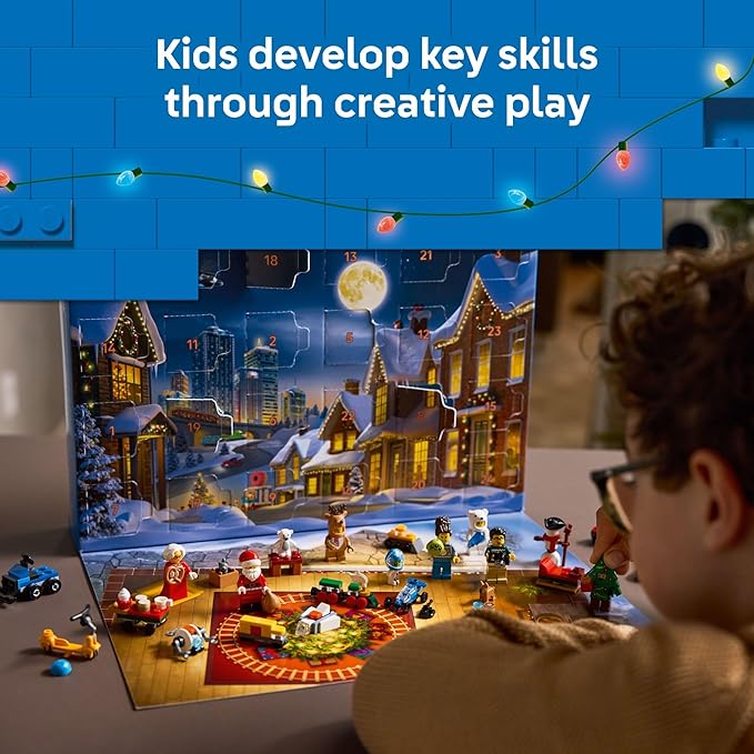 LEGO City Advent Calendar 2025 Kids Toy - Holiday Countdown Playset W/Santa & Mrs. Claus Minifigures for Boys & Girls, Ages 5+ - 24 Buildable Surprises - Gift Idea for Christmas - 60475