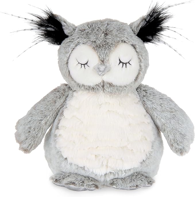 Bearington Owliver Grey Plush Owl Stuffed Animal, 10 Inch - Plush Toy