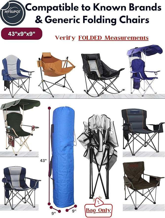 Replacement Bag for Folding Camping Chair, Portable Camp Chair, Hammock, Yoga Mat, Umbrella, Tents, Tripods, Fishing Poles - 420D Oxford Polyester Fabric