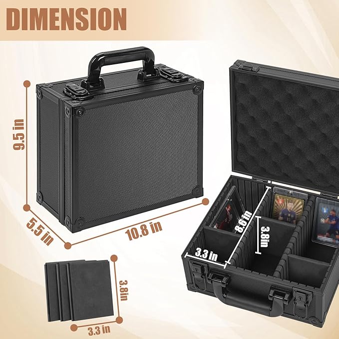 Toploaders Storage Box for 3" x 4" 35pt Rigid Card, Top Loader Storage with 5 Partition Holds 350+ Toploaders, Magnetic Card Holders