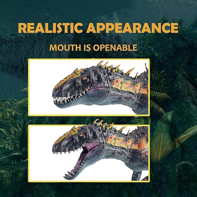 Large Realistic Tyrannosaurus Rex Toy, 15.7 inch T-REX Dinosaur Colletion, Kids' Play Dinosaur & Prehistoric Creature Figures with Moveable Jaw, Red, Ages 8+