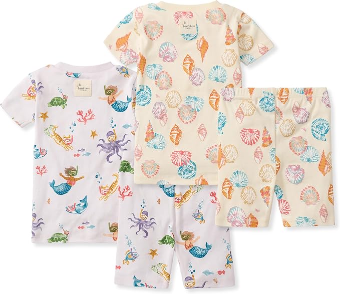 Burt's Bees Baby Unisex Pajamas, Short Sleeve Tee and Shorts 2-Piece PJ Set, 100% Organic Cotton