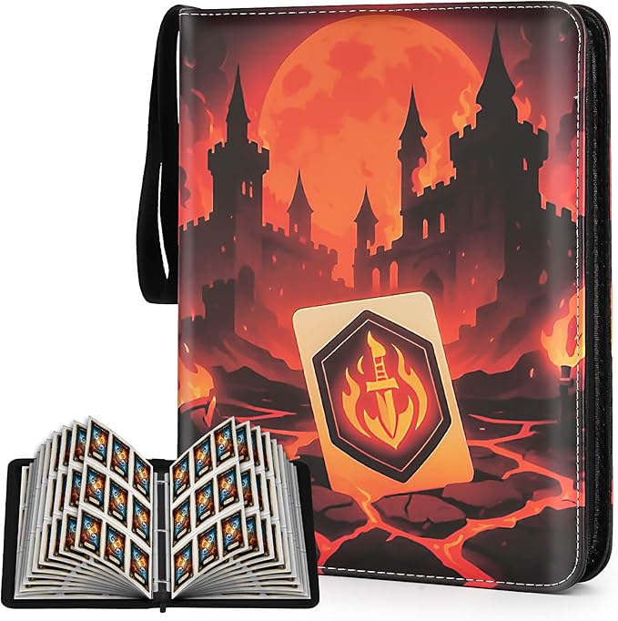 9 Pocket Card Binder for MTG/YGO/PTCG/Game Cards, Holds 720 Cards,Premium Card Collector Book for TCG Players,Toys Gifts for Kids-Red