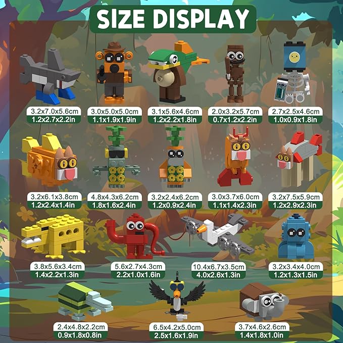 Italian Brain Rot Unique Cartoon Characters Building Blocks 17 in 1 Educational & Entertaining Gift Idea for Kids Teens & Adults
