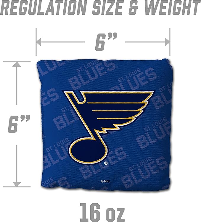 YouTheFan Officially-Licensed NHL Set of 4 Cornhole Bags - All Weather Regulation 6” x 6” Size - 16oz Weight - Designed in USA