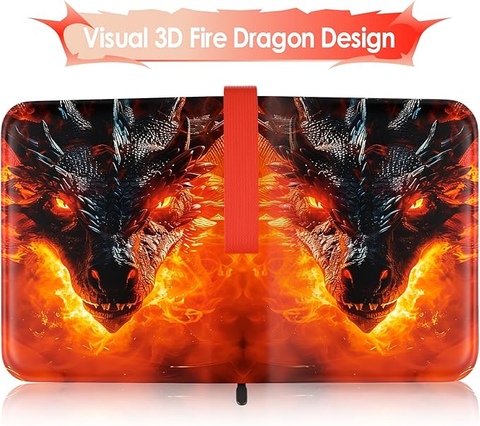 Trading Card Binder 4 Pocket, Waterproof PU 400Pockets Card Holder, Portable Zippered Collectible Game Card Albums Gifts for Boys and Girls, Trading Card Album for MTG/TCG/Card Holder Gift
