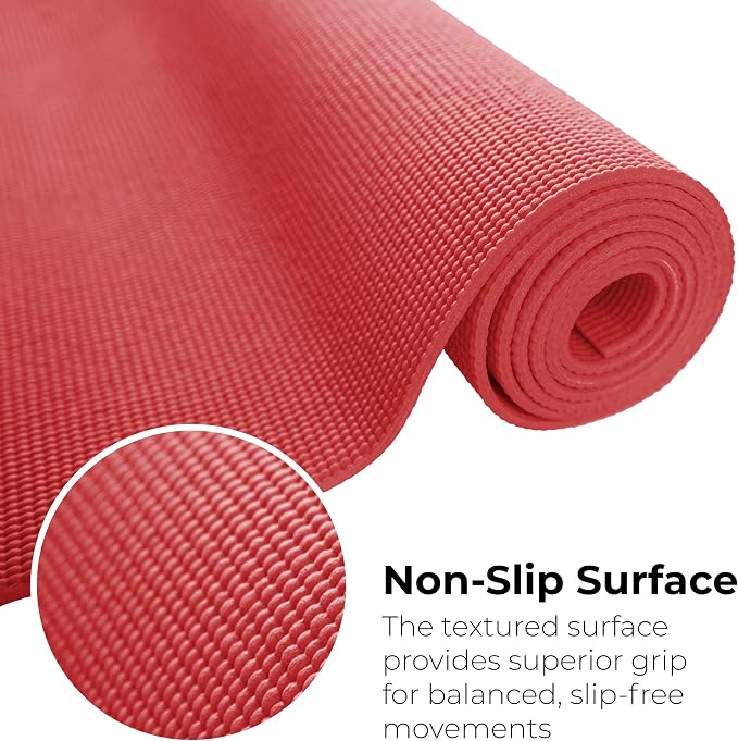 10-Pack Yoga Mat, 68" x 24" Non Slip Exercise Mat, 4mm Thick Gym Mat for Fitness and Stretching, Bulk Non Toxic Yoga Mats for Schools and Studios