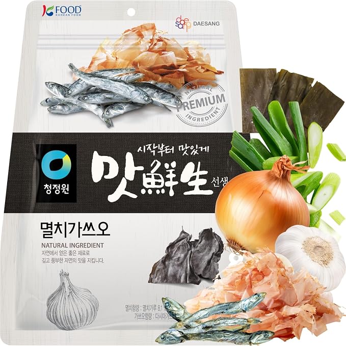 Korean Food O'Food Natural Seasoning Mix Anchovy and Katsuo Soup Base 8.8oz | Natural Korean seasoning mix with anchovy and katsuo for soups, stews, and noodles with rich umami flavor.