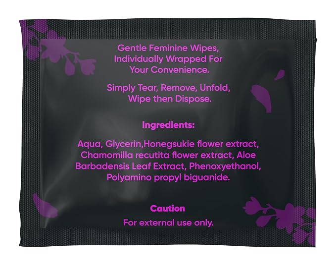 Syren Flushable Feminine Wipes, 20 Pieces, Odorless, Plant-Based, Easy to Carry