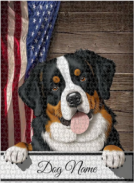 Custom Wooden Jigsaw Puzzles with Your Dog's Name on Appenzeller Art Print - 300 500 1000PCS Puzzles Game and Home Wall Decor