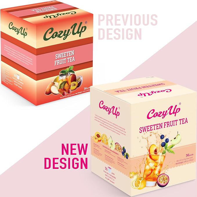 Cozy Up Iced Sweet Fruit Tea Variety Pack, 36 Count - Compatible with Keurig Brewers, Includes Berry Paradise,Peach,Passion,Lemon,Peach Oolong & Apple Green Tea - Single Serve Pods for Brew Over Ice