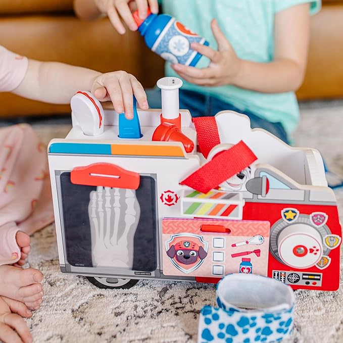 Melissa & Doug PAW Patrol Marshall's Wooden Rescue EMT Caddy (14 Pieces)