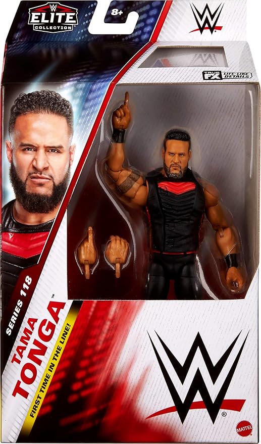 Mattel WWE Elite Action Figure & Accessories, Series #118, 6-inch Collectible Tama Tonga with 25 Articulation Points & Swappable Hands