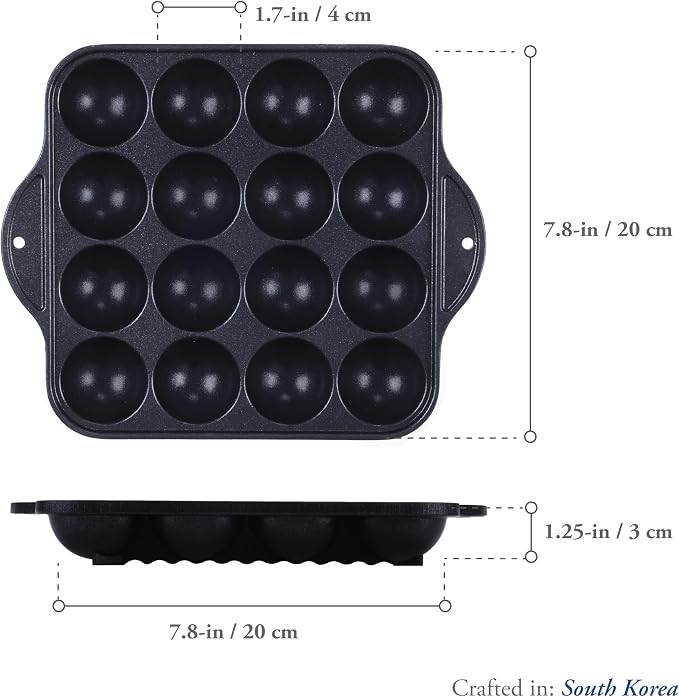 COOKKING - TAKOYAKI Nonstick Grill Pan/Cooking Plate, Made in Korea