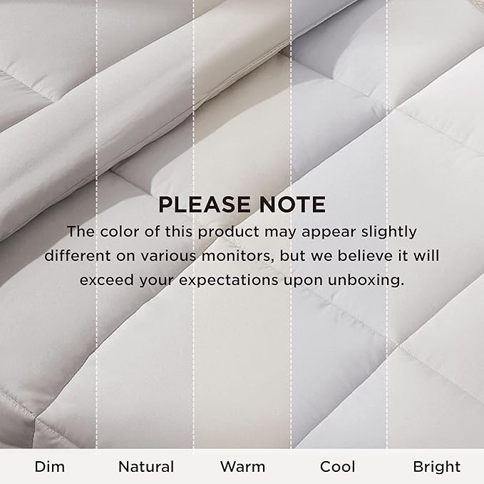 Bedsure Comforter Duvet Insert - Quilted Comforters Cal King Size, All Season Duvet, Down Alternative Bedding, with 8 Tabs, Gifts for Women/Men, Light Grey,Alaskan King 130x120 Inches