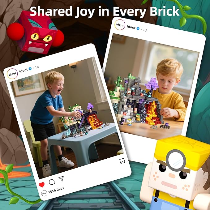 idoot 150PCS Magnetic Blocks Building Toys for Kids Ages 3+, STEM Sensory Toys Grotto Building Set, for Toddler Boys & Girls (0.8inch)