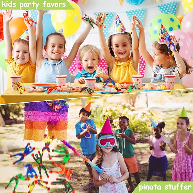 AugToy Sticky Wall Climbing Men Ninja Toys Fun Fidget Sensory Toy Filler Stuffers Party Favor Gift for Kids Classroom School Boy Girl Birthday Goodie Bag Pinata Treat Bulk Exchange Prize