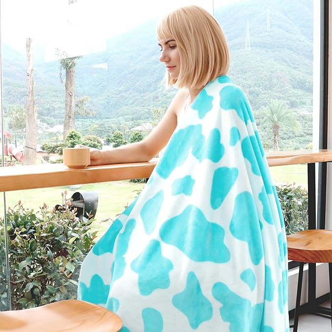 Blue Throw Blanket for Bed - Blue Gifts for Women Birthday - Teal Plush Blanket Throws for Couch Soft Cozy Fleece Bedding Decor for Teen Girls, Camping, and Travel All Season 50" x 60"