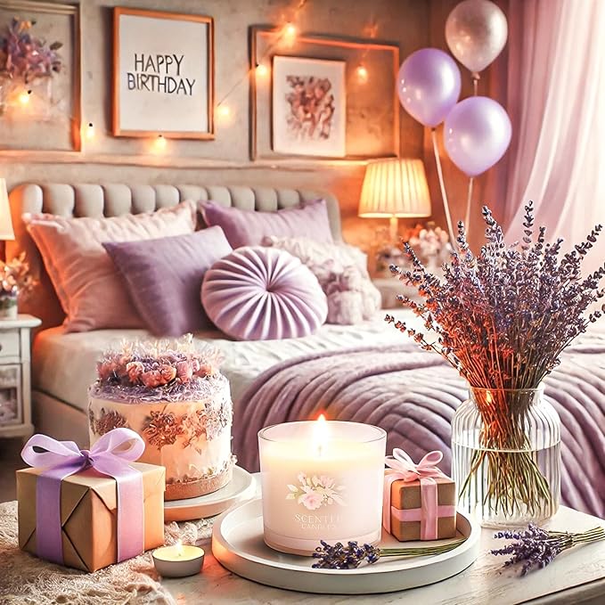 CHILLFLAME 50th Birthday Gifts for Women, Birthday Candle Gift Set for Her, 6 Scented Votive Candles, Candles Gifts for Women/Men (6 Color, 14 oz)