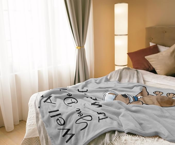 Get Well Gifts for Women/Men After Surgery, Sympathy Gift, Feel Better/Get Well Soon Gifts for Women, Surgery Recovery Gifts for Men, at Least You Dont Have to Wear A Cone Blanket 40"x50"