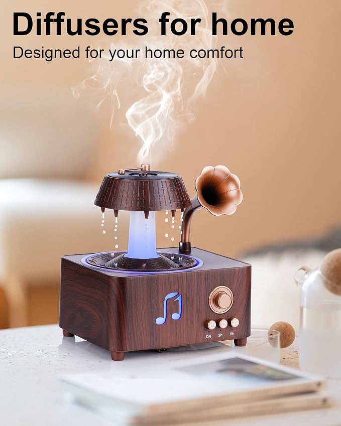 Essential Oil Diffuser, 250ml Cool Mist Rain Design | 7-Color Led, 20db Quiet, Ideal For Home, Office, Or Yoga. Compatible With All Pure Essential Oils And Fragrances