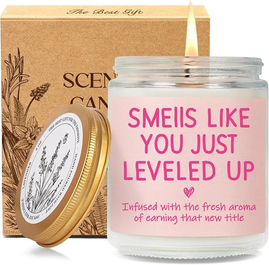 Promotion Candle Gifts for Women at Work, Smells Like You Just Leveled Up Candle, Job Promotion Congratulations Gifts, Funny Congrats Gift for Coworker Gamer Friend Family Boss Teachers Nurses-49