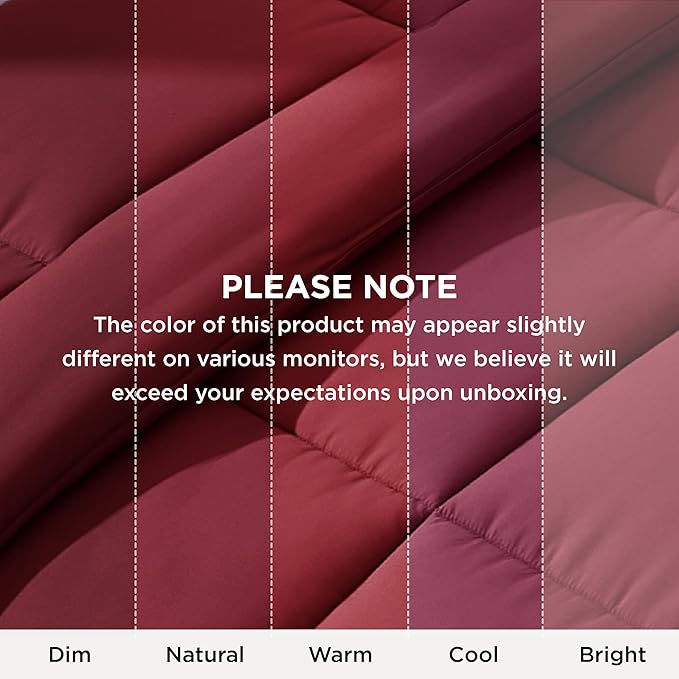 Bedsure Comforter Duvet Insert - Quilted Comforters Cal King Size, All Season Duvet, GentleSoft Down Alternative Bedding Blanket, with 8 Tabs, Gifts for Women/Men, Red, California King 96X102 Inches