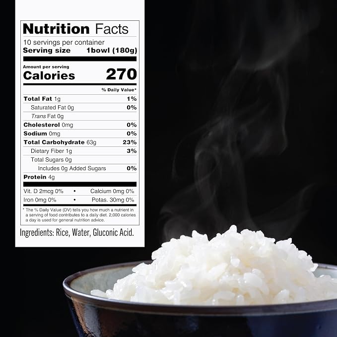 IRIS Instant White Rice, 24PK, Japanese Short Grain Vegan, Microwave 80 sec | Non-GMO, Gluten Free, Vegan, Ultra Premium Japanese Sushi Rice, Product of Japan
