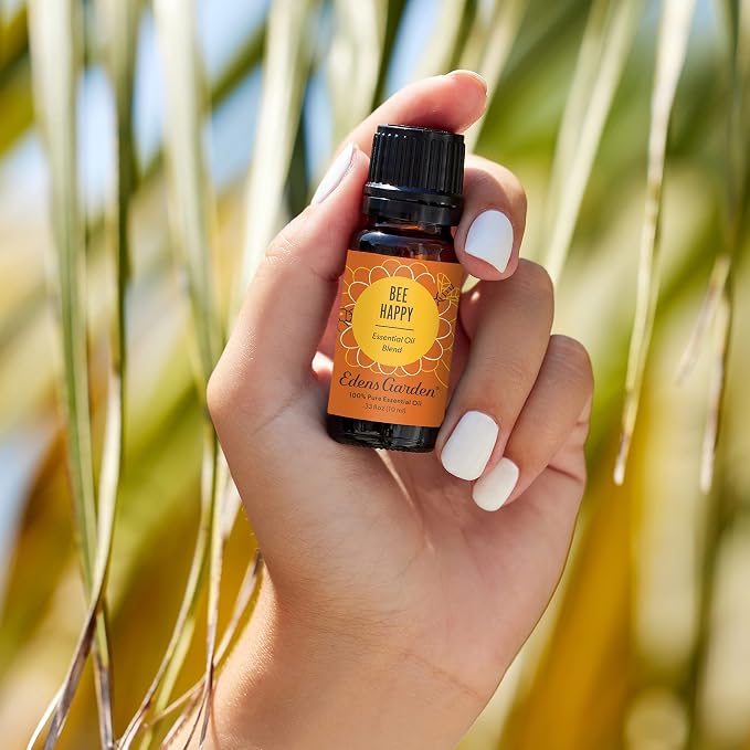 Edens Garden Bee Happy Essential Oil Blend- 100% Pure Premium Grade, Undiluted, Natural, Therapeutic, Aromatherapy, The Best for Diffusing Kid Safe, Candle, Humidifiers 10 ml (.33 fl oz)