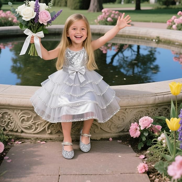 THEE BRON Mary Jane Ballet Flats - Girls' Dress Shoes with Hook & Loop Closure