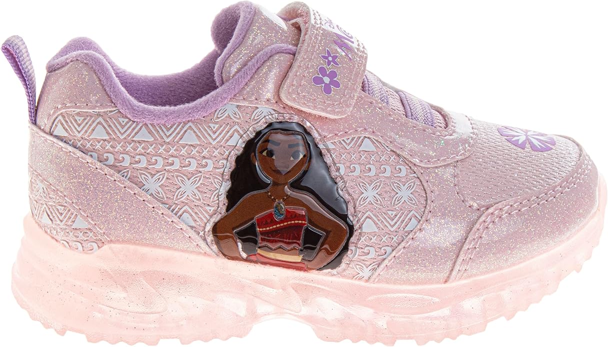 Girls Character Shoes Light Up Shoes LED Athletic Shoes for Girls Disney Princess Moana Little Mermaid Stitch Minnie Frozen Paw Patrol (Sizes: 5-10 Toddlers / 11-12 Little Kid)