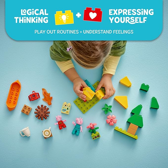 LEGO DUPLO Peppa Pig Camping Trip Toddler Learning Toy - Sensory Toy for Creative and Developmental Play - Fun Birthday Gift for Peppa Pig Fans, Kids, Girls, Boys, Ages 2+ - 10452