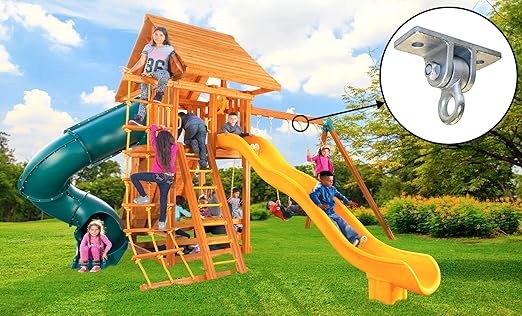 Eastern Jungle Gym Heavy Duty Swing Hangers – One Pair Galvanized Steel Mounts for Wooden Beams – Holds Porch, Toddler, and Baby Swings, Compatible with Wooden Swing Sets