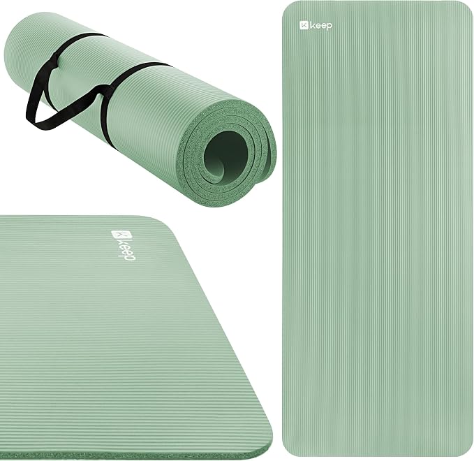 KEEP Extra Thick NBR Yoga Mat for Women & Men, 15mm Thick, 72”x32” Large Exercise Mat with Non-Slip Workout Mat for Yoga, Pilates, Stretching, Meditation – Wide & Cushioned Fitness Mat