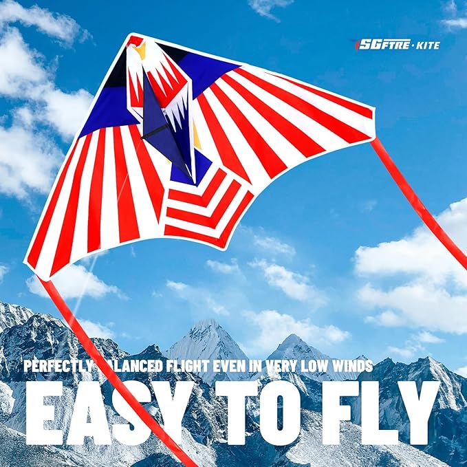 Kite, Large Delta Kites for Kids and Adults, Easy to Fly Rainbow Kites, Durable Multifunctional Beach Kite, Tangle-Free Flight Line, Durable