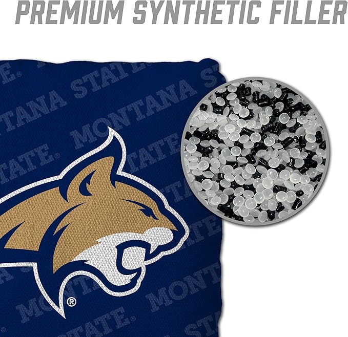 YouTheFan Officially-Licensed NCAA Set of 4 Cornhole Bags - All Weather Regulation 6” x 6” Size - 16oz Weight - Designed in USA