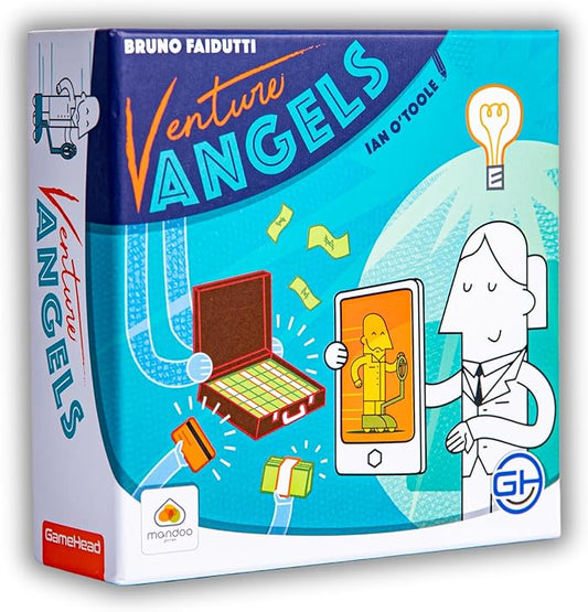 GameHead Venture Angels, Casual Bidding & Bluffing Board Game for 3-5 Players, Ages 8+, Strategic Investment & Reputation Building, Fast Paced 20 Minute Play Time, Fun and Travel Friendly