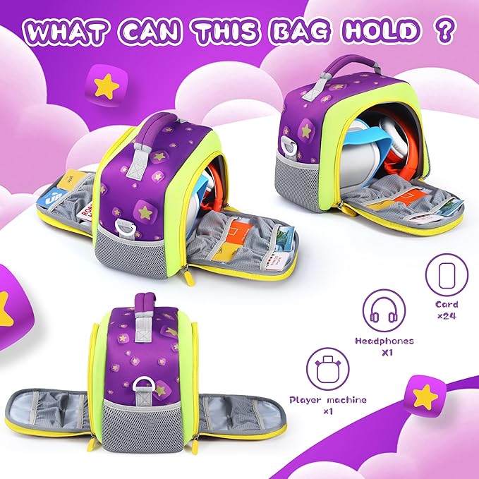 Carrying Bag Compatible with Toniebox Starter Set and Tonies Figurines, Kids Toys Storage Case with Handle and Shoulder Strap for Tonies Box, Detachable Bag for Toniebox Accessories