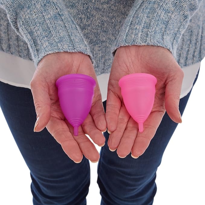 OVIO Menstrual Cup - Reusable Soft and Flexible 100% Medical Grade Silicone Cup with Travel Pouch - Leak Free and Reliable with Size Replacement Guarantee