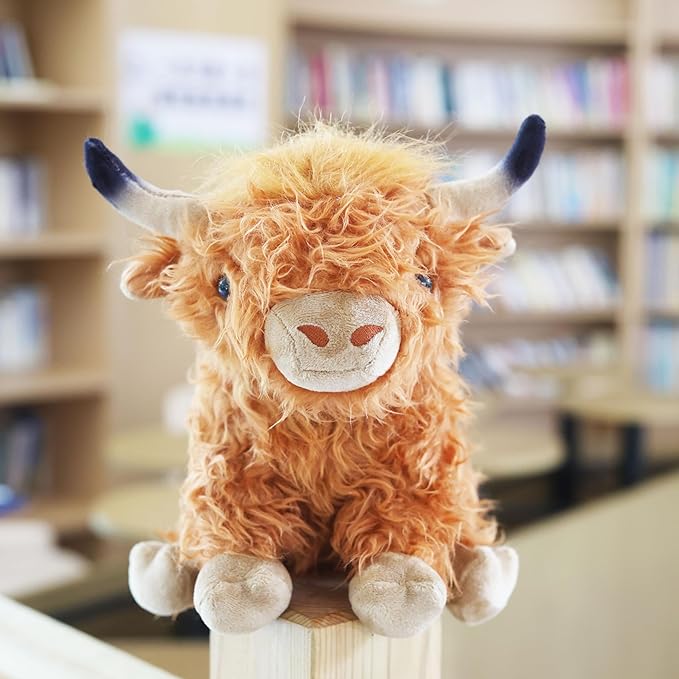 Highland Cows Plush Pillow Adorable Cow Stuffed Animal Plushies Toys Soft Fluffy Cow Plush Pillow for Birthdays Day (Highland Cows)