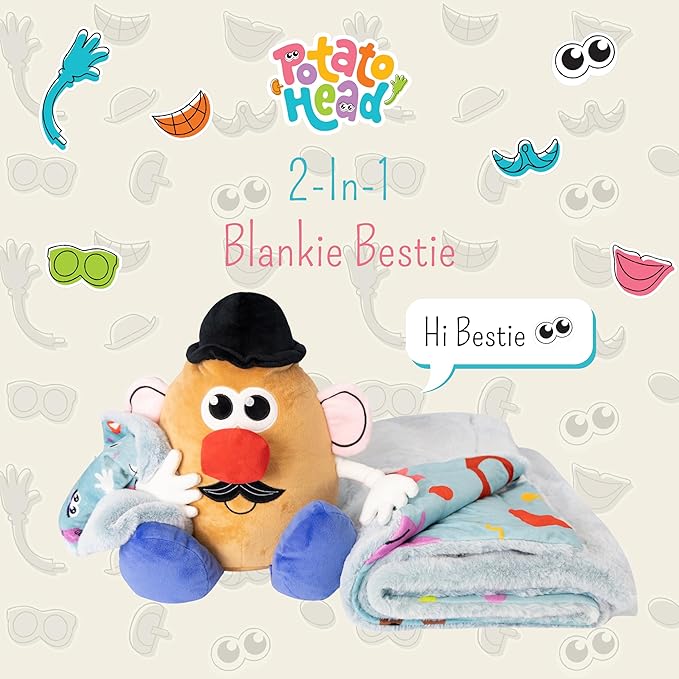 Blankie Bestie, 2-in-1 Stuffed Animal & Blanket - Baby Blankets for Boy - Security Blankets for Babies, Girl, Boy, and Toddler - Potato Head