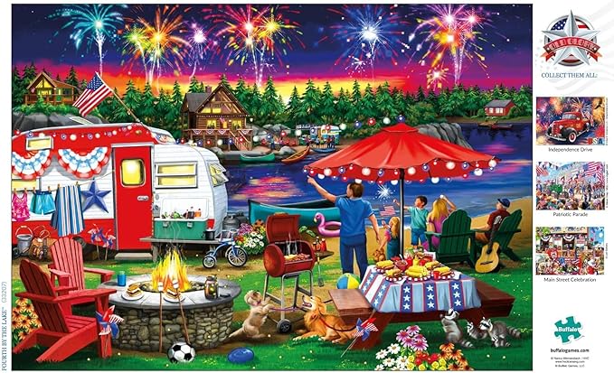 Buffalo Games - Nancy Wernersbach - Fourth by the Lake - 500 Piece Jigsaw Puzzle For Adults -Challenging Puzzle Perfect for Game Nights - Finished Size is 21.25 x 15.00