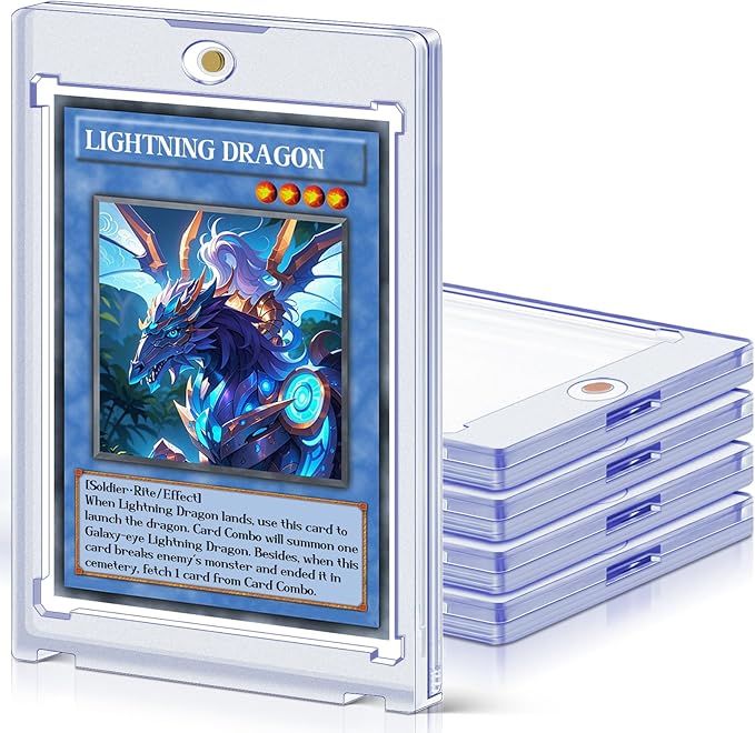 5 ct Magnetic Card Holders for Trading Cards, 35 pt Hard Cards Sleeves Case Fit for MTG Cards, Standard Cards, Sports Cards, Baseball Cards Toploaders